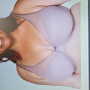 Curvy Couture sheer mesh push up bra Bark plus size T shirt bra size 40D NEW…